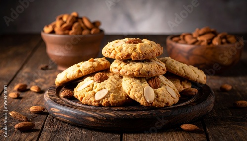 Almond cookies Cyprus rustic board