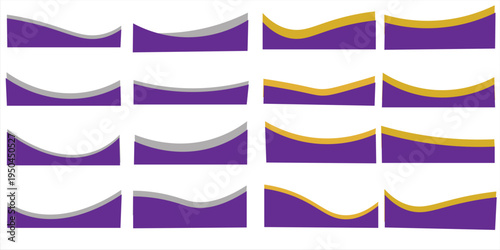 collection of silver,purple gold line border ornaments. vector divider for poster, greeting card, brochure, banner, charter.
