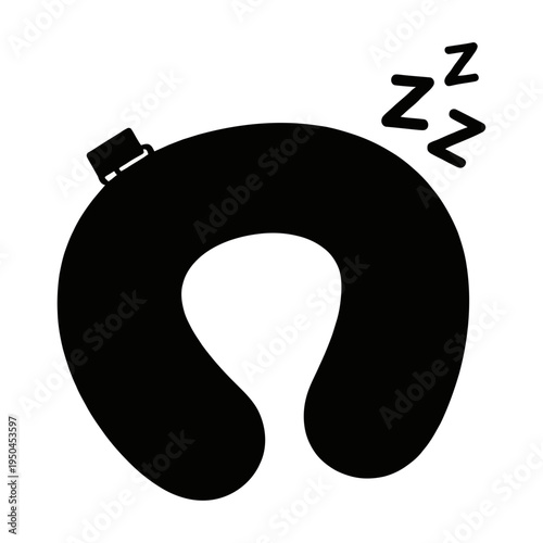 Vector travel pillow with sleepy z’s indicating rest and comfort