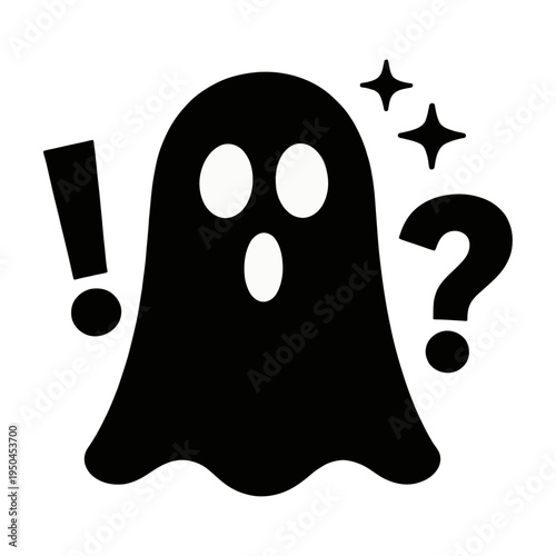 Wallpaper Mural Surprised ghost with exclamation and question marks in a vector design Torontodigital.ca