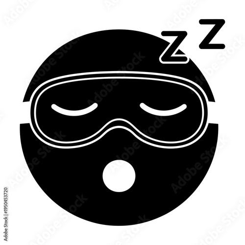 Vector of a sleeping face wearing goggles with zzz symbols