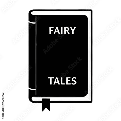 Vector of a book titled fairy tales with a ribbon bookmark