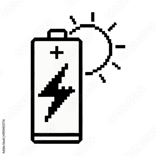 Wallpaper Mural Vector of a battery with a lightning bolt and a sun indicating solar energy Torontodigital.ca