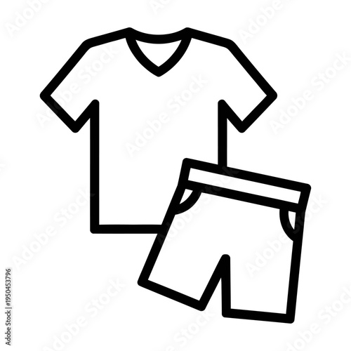 Wallpaper Mural Vector of a t-shirt and shorts with simple black outlines Torontodigital.ca