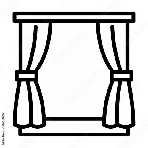 Wallpaper Mural Vector of a window with open curtains Torontodigital.ca