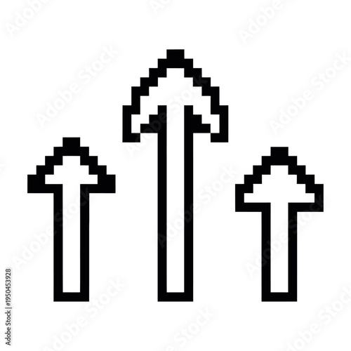 Wallpaper Mural Vector of three stylized arrows pointing upward in simple pixel art style Torontodigital.ca
