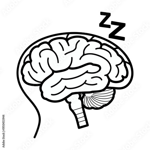 Wallpaper Mural Vector of a brain in a sleeping state with comic-style zs Torontodigital.ca