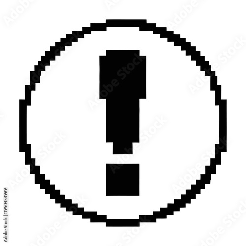 Wallpaper Mural Pixelated vector warning icon consisting of an exclamation mark inside a circle. Torontodigital.ca
