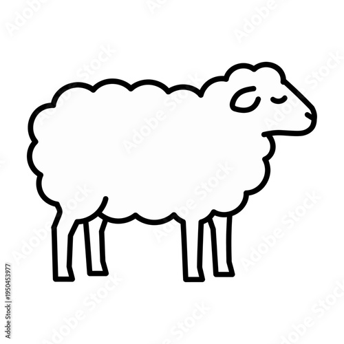 Wallpaper Mural Vector of a white sheep standing on all four legs Torontodigital.ca