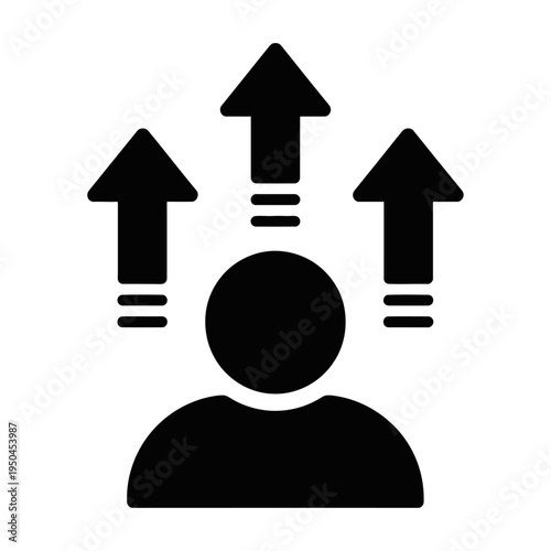 Wallpaper Mural Vector icon of a person with three upward arrows pointing toward the head Torontodigital.ca