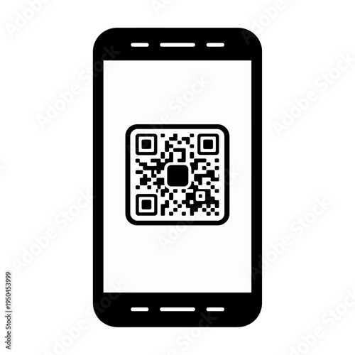 Wallpaper Mural Vector of a smartphone displaying a qr code on the screen Torontodigital.ca