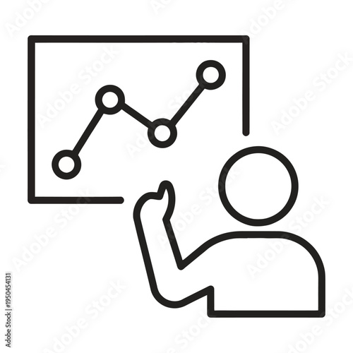 Wallpaper Mural Vector of a person analyzing a graph on a screen Torontodigital.ca