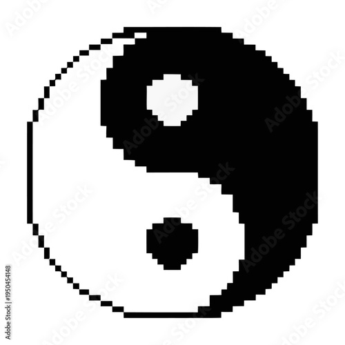 Wallpaper Mural Pixel art vector design of a yin yang symbol in a circular form Torontodigital.ca