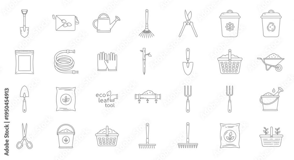 Fototapeta premium Vector Icons Set of Set of Kitchen Utensil Icons Collection.
