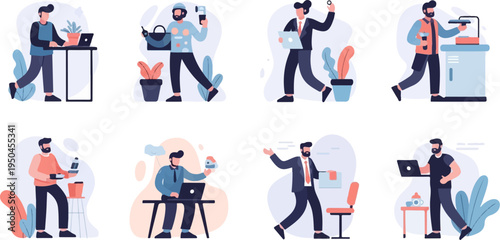 Diverse modern professionals engaged in various work and leisure activities (1)