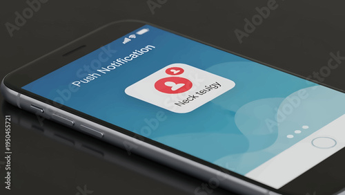 Modern smartphone displaying a crucial push notification on its vibrant screen, symbolizing instant digital communication and social media interaction
