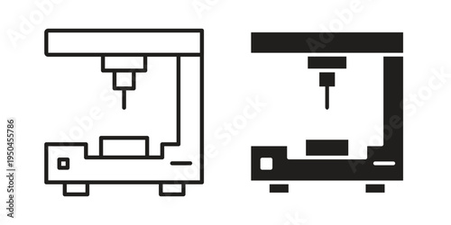 3D printer icon. Simple linear element illustration. Thin stroke sign can be used for web, mobile and UI.