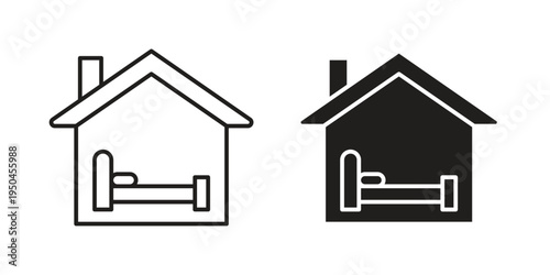 Accommodation icon. Simple linear element illustration. Thin stroke sign can be used for web, mobile and UI.