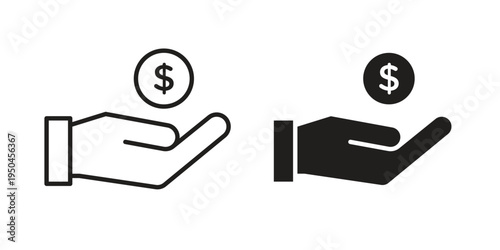 Affordable icon. Simple linear element illustration. Thin stroke sign can be used for web, mobile and UI.