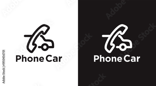 Phone Car Logo A Modern and Minimalist Design Concept.