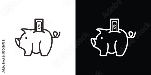 Piggy bank with money saving concept financial investment.