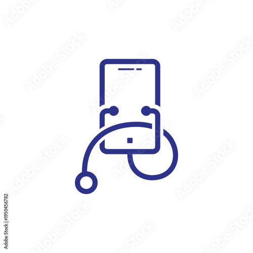 Telemedicine concept Smartphone with stethoscope healthcare technology innovation.