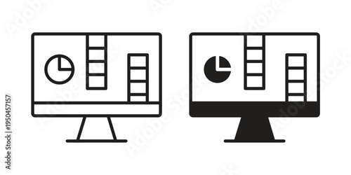 Analytics Monitor icon. Simple linear element illustration. Thin stroke sign can be used for web, mobile and UI.
