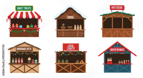 Festive Christmas Market Stalls: Sweet Treats, Hot Cocoa, Handmade Gifts