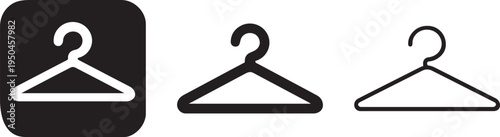 Minimal clothes hanger icon dressing room symbol.