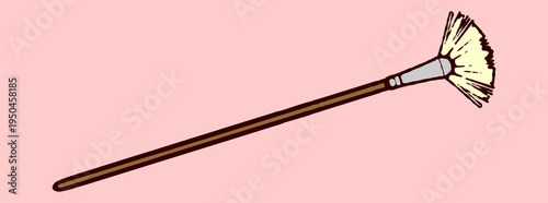 Artistic Fan Brush Illustration for Texture Blending and Creative Nature Element Painting.