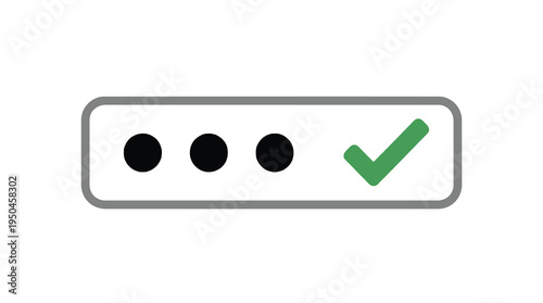 Password verified with check mark on white background.