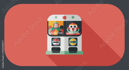 Gashapon Vending Machine with Capsule Toys, Retro Japanese Arcade Game