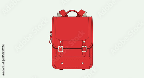 Red Leather Satchel Backpack for School or Travel