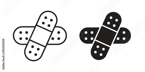 Band aid icon. Simple linear element illustration. Thin stroke sign can be used for web, mobile and UI.