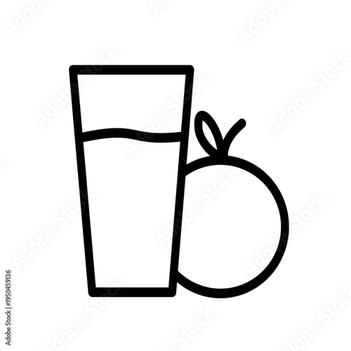Fresh fruit juice in glass icon. Vector graphic, not Artificial Intelligence, logo illustration. Replaceable vector design.