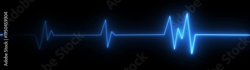 White neon ECG heartbeat pulse line on a dark background.glowing electrocardiogram wave showing medical health monitor, emergency cardiology signal and life rhythm