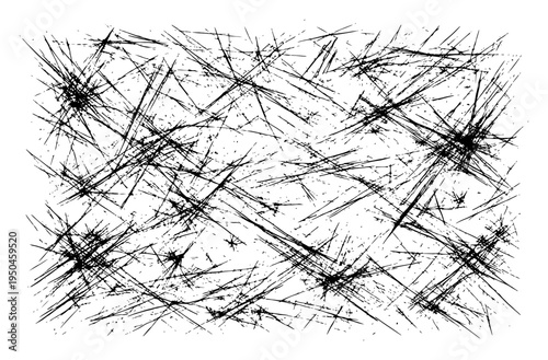 Abstract grunge background with chaotic hand drawn scratch marks and cross hatching