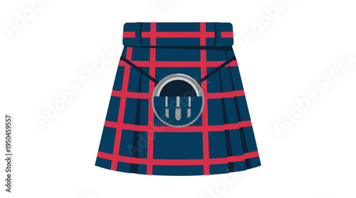 Scottish kilt icon in flat vector minimalist design