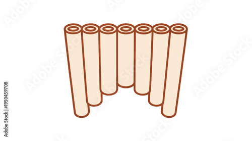 Icon design of peruvian pan flute on white background