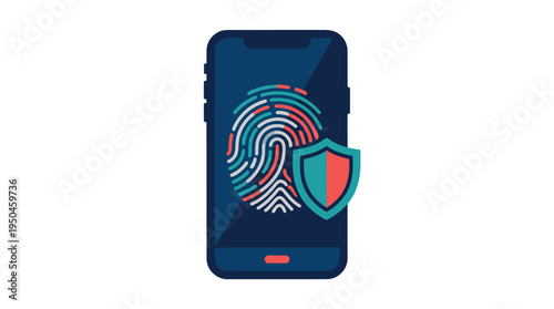 Secure phone fingerprint scanning on mobile cybersecurity device