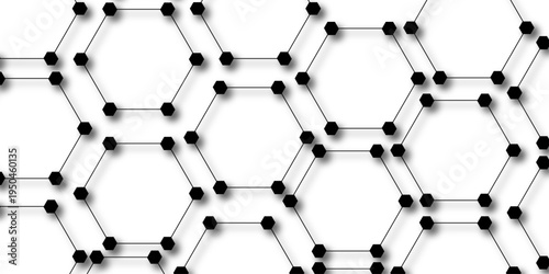 Vector Hexagonal molecular structure forming seamless abstract pattern perfect for science and tech applications with geometric figures look amazing