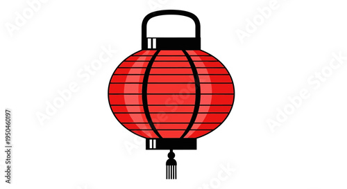 Red Chinese Lantern with Tassel, Traditional Asian Decoration, Festive Lighting