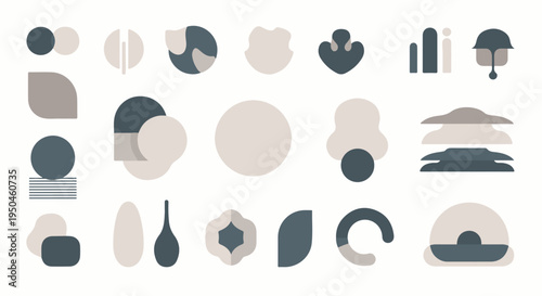 Minimalist abstract shapes in muted earth tones