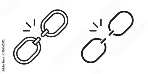 Broken link icon. Simple linear element illustration. Thin stroke sign can be used for web, mobile and UI.
