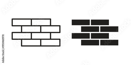 Brickwork icon. Simple linear element illustration. Thin stroke sign can be used for web, mobile and UI.