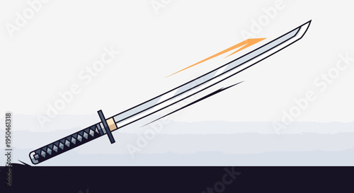 Dynamic Katana Sword Slash Motion Blur, Japanese Samurai Weapon