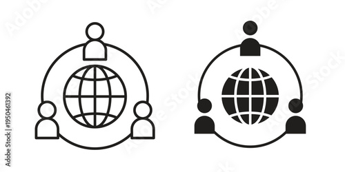 Business networking icon. Simple linear element illustration. Thin stroke sign can be used for web, mobile and UI.