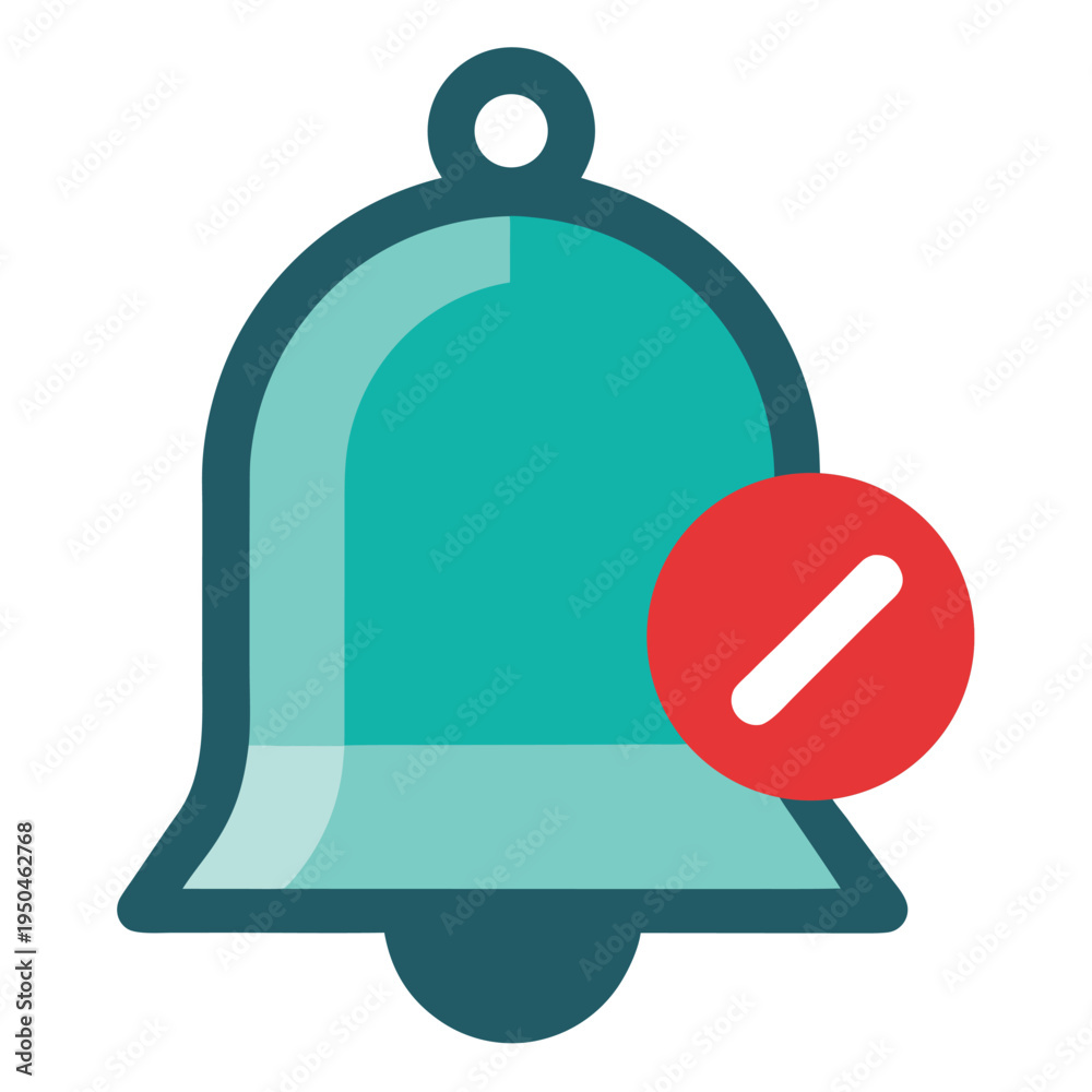 Obraz premium Notification bell icon with red alert vector illustration