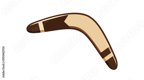 Isolated vector icon of a traditional australian boomerang