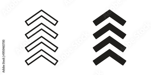 Chevrons icon. Simple linear element illustration. Thin stroke sign can be used for web, mobile and UI.
